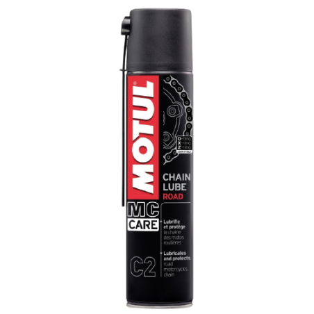 Photographie d'une huile de moteur Lubrifiant Motul MC CARE C2 CHAIN LUBES ROAD 400mL