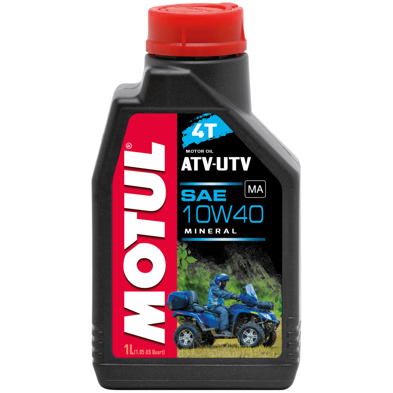 Photographie d'un bidon de Huile Moteur Motul ATV-UTV 4T 10W40