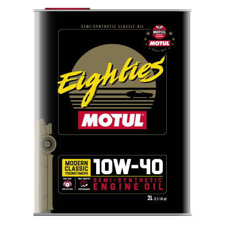 Photographie d'un bidon de Huile Moteur Motul CLASSIC EIGHTIES 10W40 2L