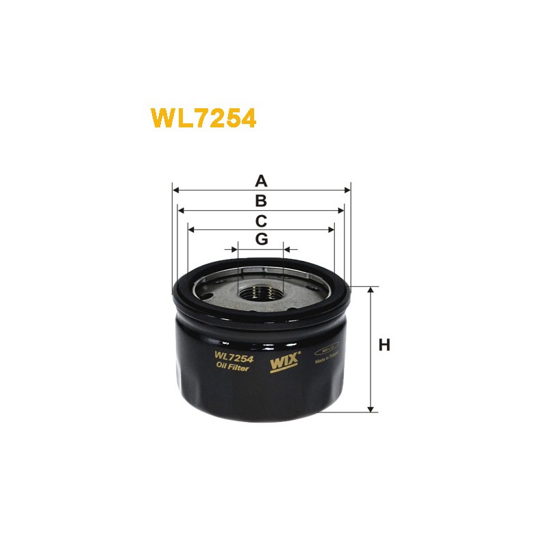 Photographie du produit d'entretien Filtre à Huile WIX WL7254 pour voiture