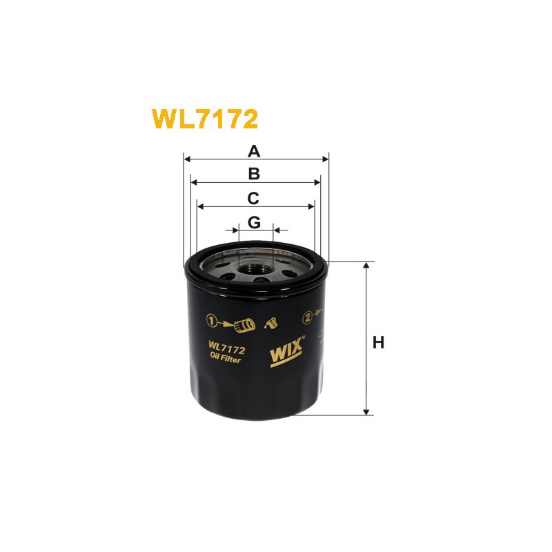 Photographie du produit d'entretien Filtre a Huile WIX WL7172 pour voiture