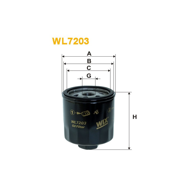 Photographie du produit d'entretien Filtre a Huile WIX WL7203 pour voiture