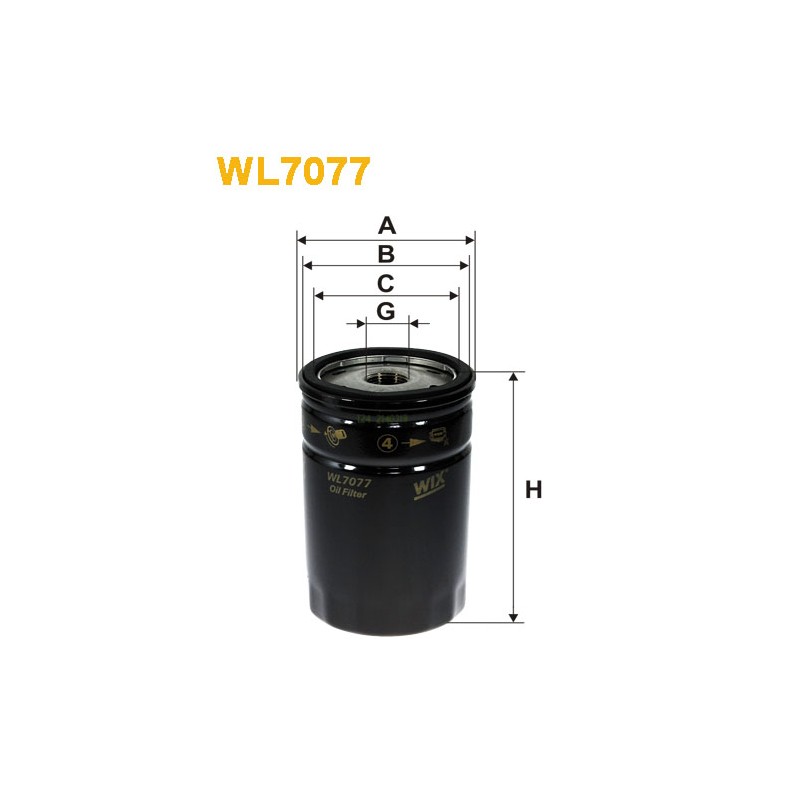 Photographie du produit d'entretien Filtre a Huile WIX WL7077 pour voiture