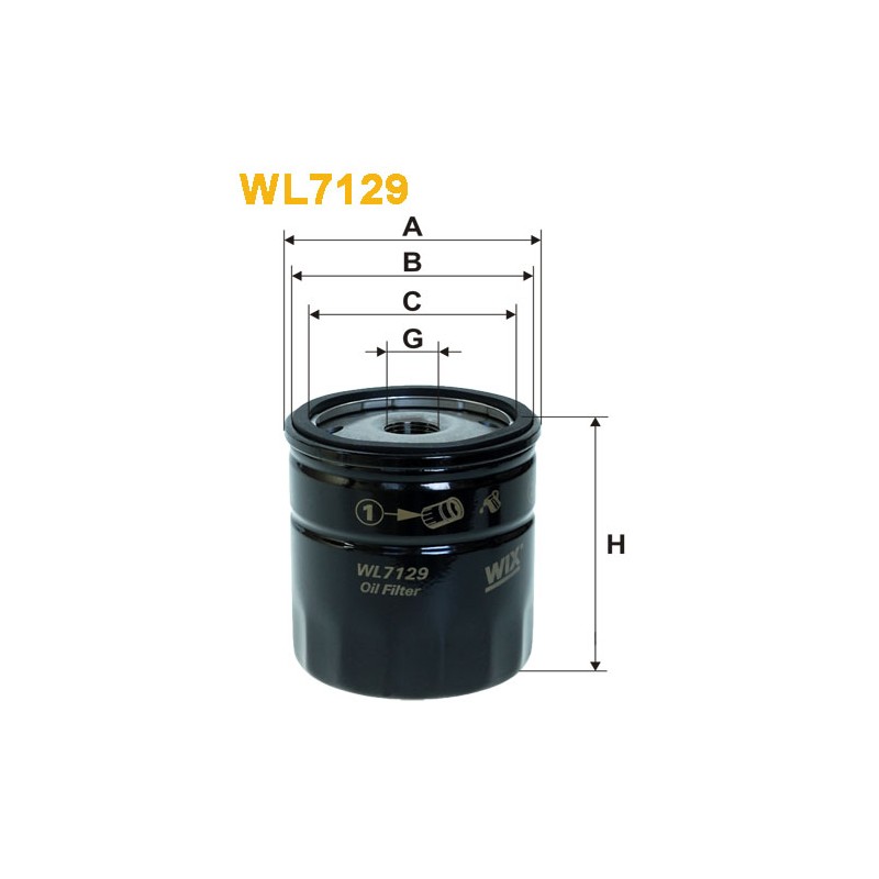 Photographie du produit d'entretien Filtre a Huile WIX WL7129 pour voiture