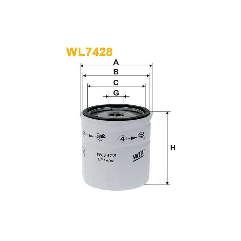 Photographie du produit d'entretien Filtre a Huile WIX WL7428 pour voiture