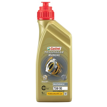 Photographie d'une huile de moteur Huile de Boîte Castrol Transmax Manual MV 75W90 1L Photographie d'une huile de moteur Huile de Boîte Castrol Transmax Manual MV 75W90 1L