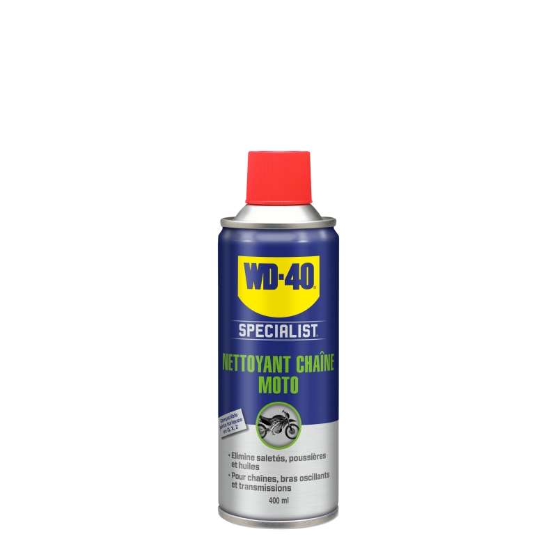 Photographie d'une huile de moteur Nettoyant Chaîne Moto WD40 400mL